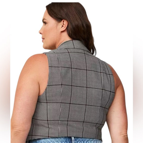 TORRID STUDIO VEST Ponte Buttoned Tailored Houndstooth Suit Vest 4 (4X) casual - Picture 7 of 13